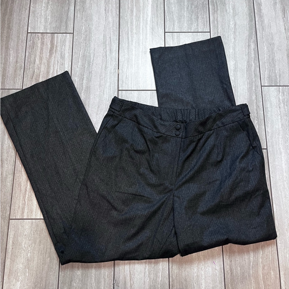 NEW Talbots 14W Heritage Gray Pinstripe Trouser Pant Career Wool Straight